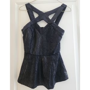 Guess Peplum Snakeprint Top